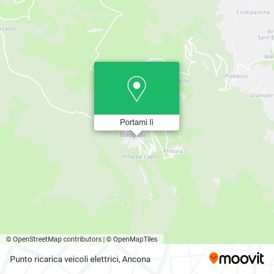 Mappa Punto ricarica veicoli elettrici
