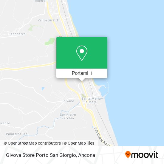 Mappa Givova Store Porto San Giorgio