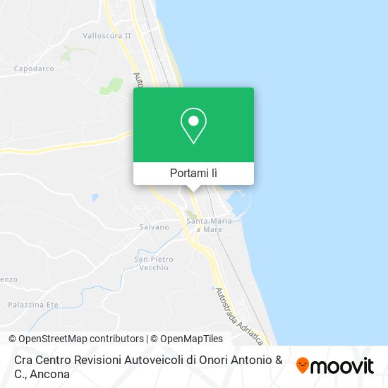 Mappa Cra Centro Revisioni Autoveicoli di Onori Antonio & C.
