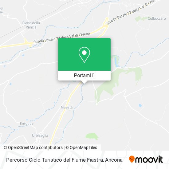 Mappa Percorso Ciclo Turistico del Fiume Fiastra
