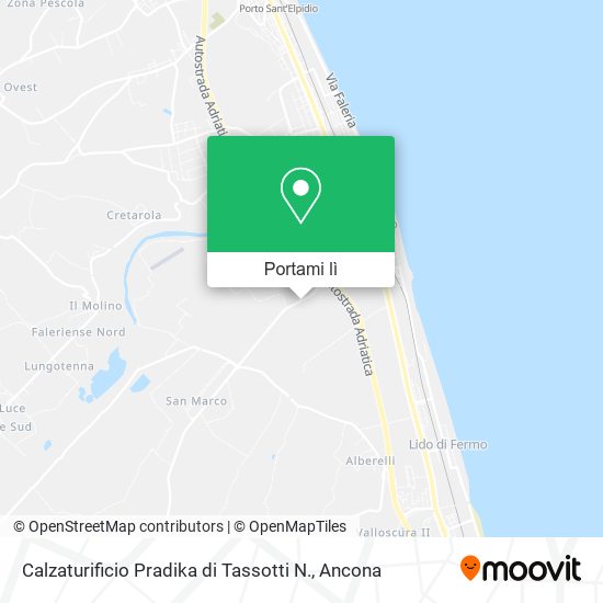 Mappa Calzaturificio Pradika di Tassotti N.