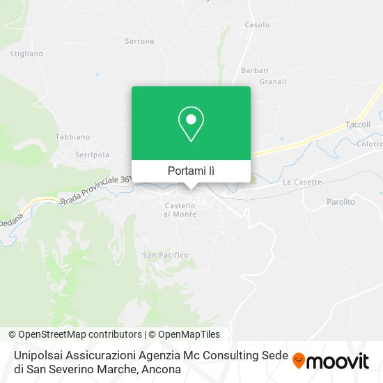Mappa Unipolsai Assicurazioni Agenzia Mc Consulting Sede di San Severino Marche