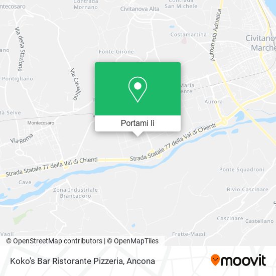 Mappa Koko's Bar Ristorante Pizzeria