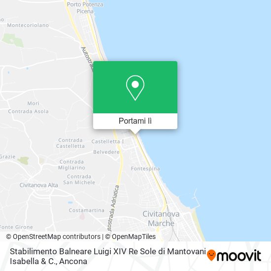 Mappa Stabilimento Balneare Luigi XIV Re Sole di Mantovani Isabella & C.