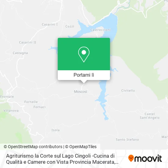 Mappa Agriturismo la Corte sul Lago Cingoli -Cucina di Qualità e Camere con Vista Provincia Macerata