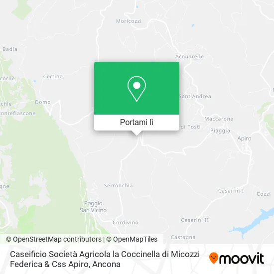 Mappa Caseificio Società Agricola la Coccinella di Micozzi Federica & Css Apiro