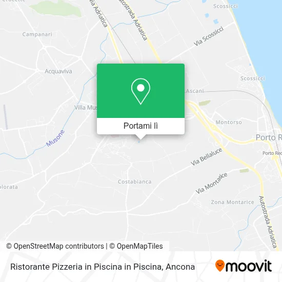 Mappa Ristorante Pizzeria in Piscina in Piscina