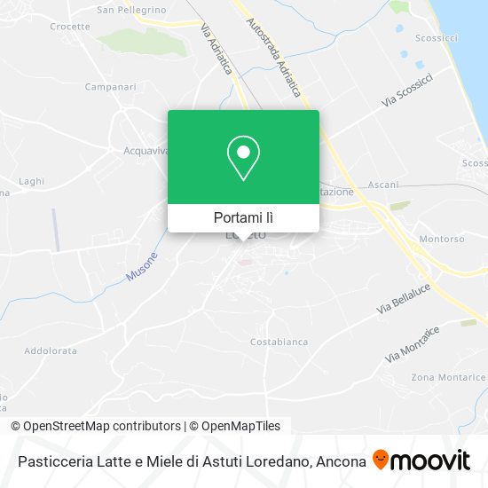 Mappa Pasticceria Latte e Miele di Astuti Loredano