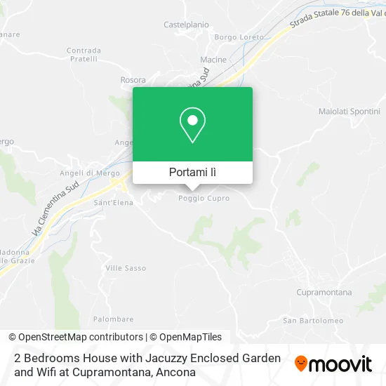 Mappa 2 Bedrooms House with Jacuzzy Enclosed Garden and Wifi at Cupramontana