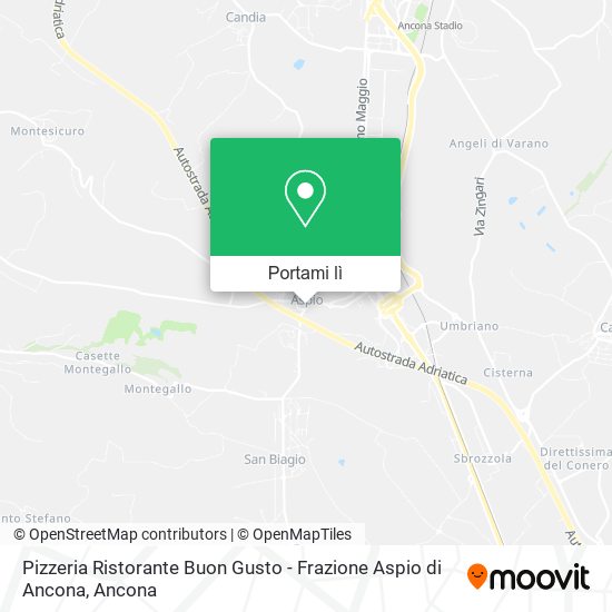 Mappa Pizzeria Ristorante Buon Gusto - Frazione Aspio di Ancona