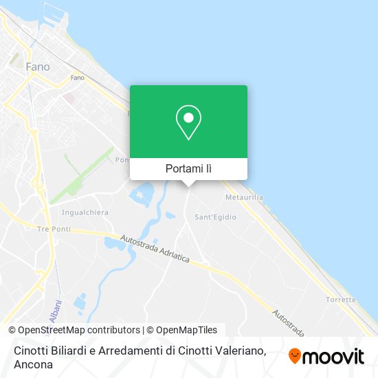 Mappa Cinotti Biliardi e Arredamenti di Cinotti Valeriano