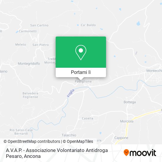 Mappa A.V.A.P. - Associazione Volontariato Antidroga Pesaro