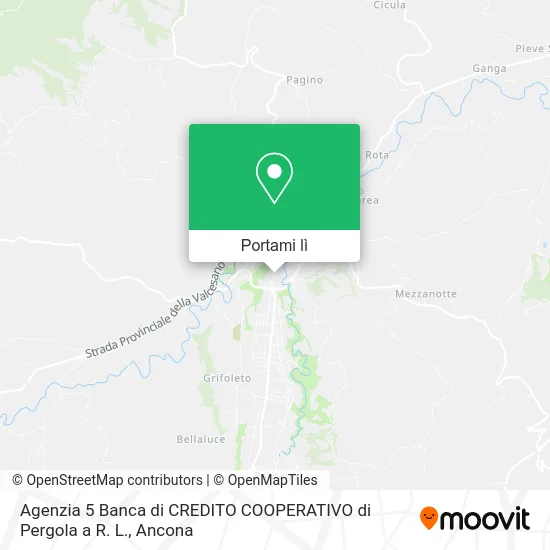Mappa Agenzia 5 Banca di CREDITO COOPERATIVO di Pergola a R. L.