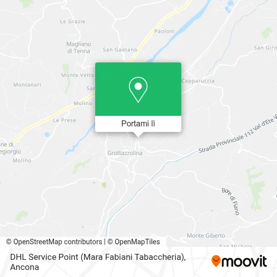 Mappa DHL Service Point (Mara Fabiani Tabaccheria)