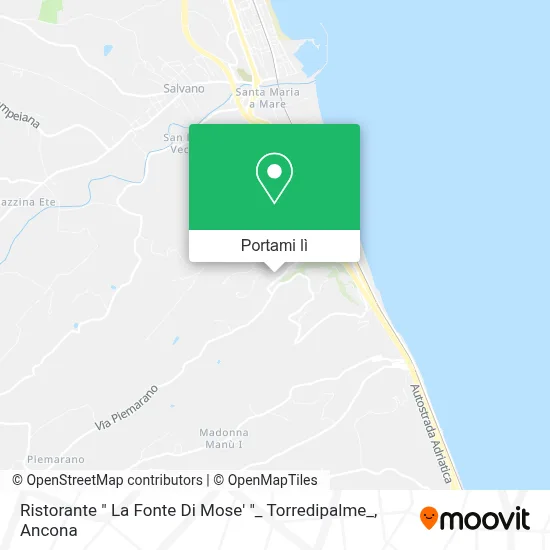 Mappa Ristorante " La Fonte Di Mose' "_ Torredipalme_