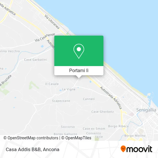 Mappa Casa Addis B&B