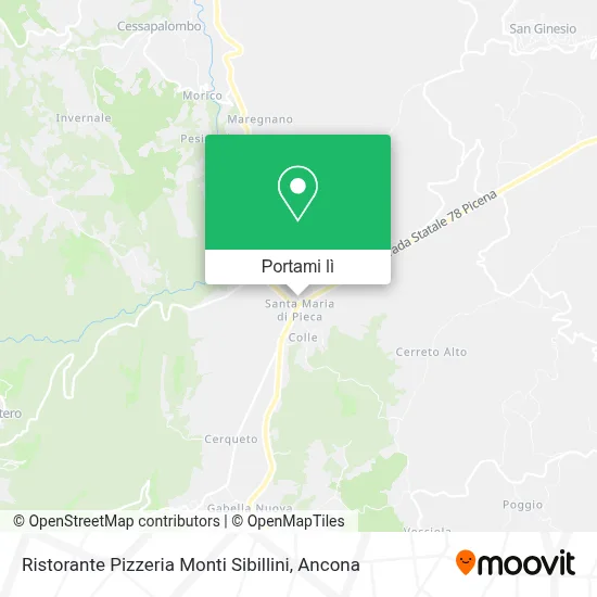 Mappa Ristorante Pizzeria Monti Sibillini
