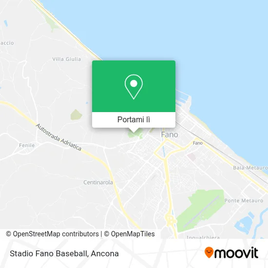 Mappa Stadio Fano Baseball