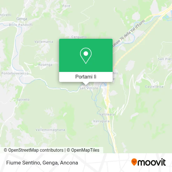 Mappa Fiume Sentino, Genga
