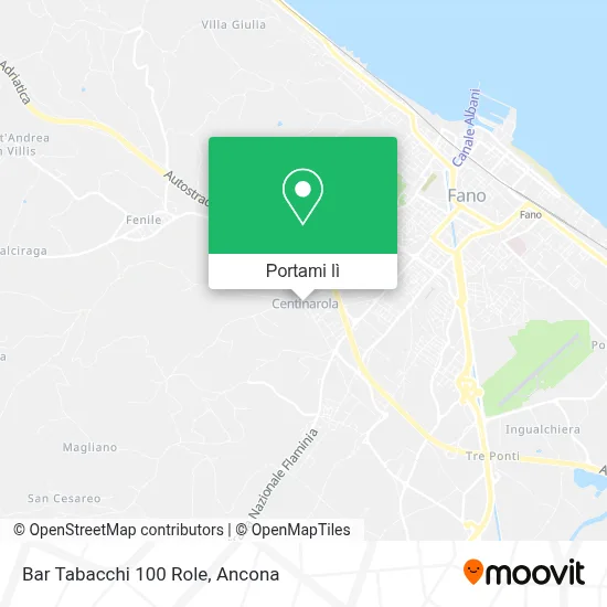 Mappa Bar Tabacchi 100 Role