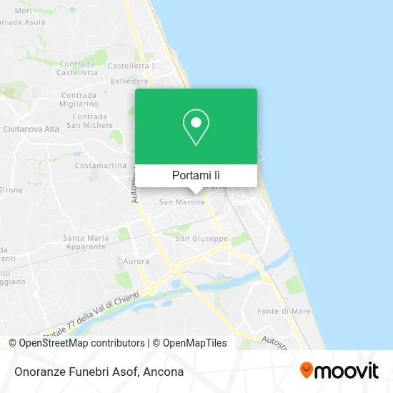 Mappa Onoranze Funebri Asof