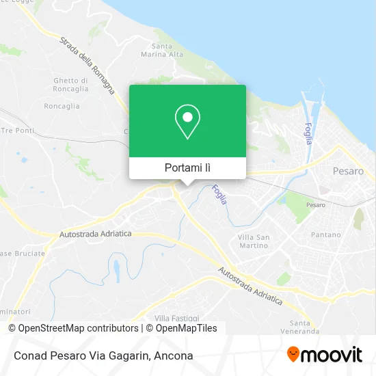 Mappa Conad Pesaro Via Gagarin