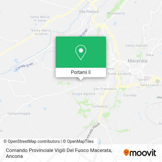 Mappa Comando Provinciale Vigili Del Fuoco Macerata