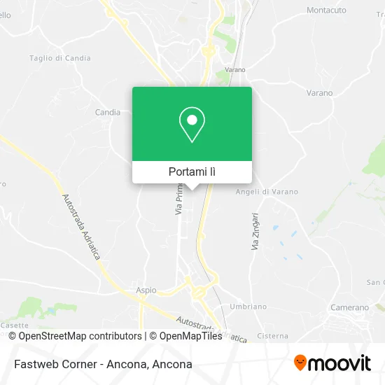 Mappa Fastweb Corner - Ancona