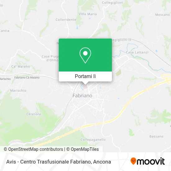 Mappa Avis - Centro Trasfusionale Fabriano