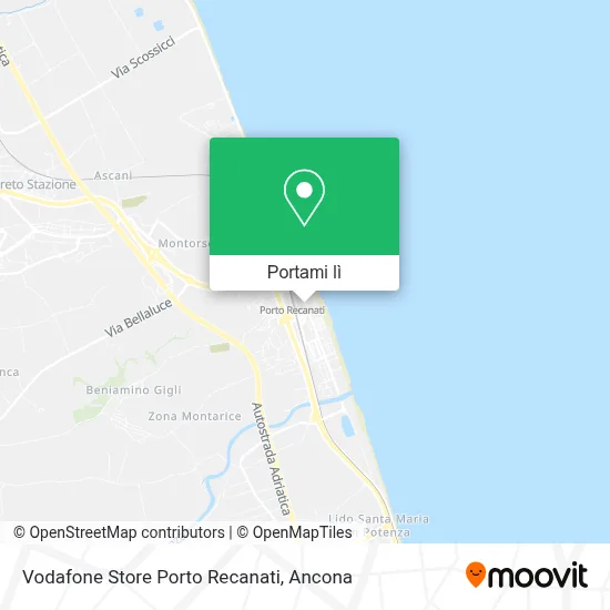 Mappa Vodafone Store Porto Recanati