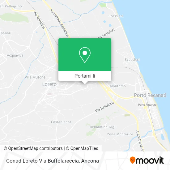 Mappa Conad Loreto Via Buffolareccia