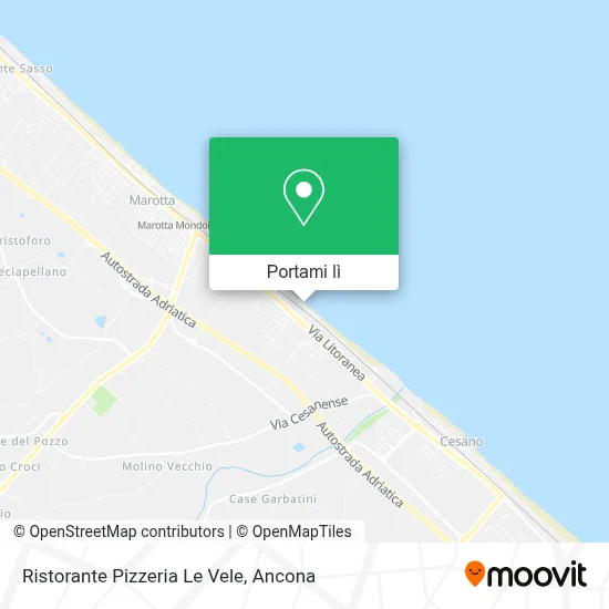 Mappa Ristorante Pizzeria Le Vele