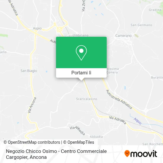 Mappa Negozio Chicco Osimo - Centro Commerciale Cargopier
