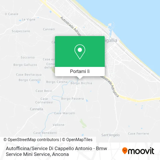 Mappa Autofficina / Service Di Cappello Antonio - Bmw Service Mini Service