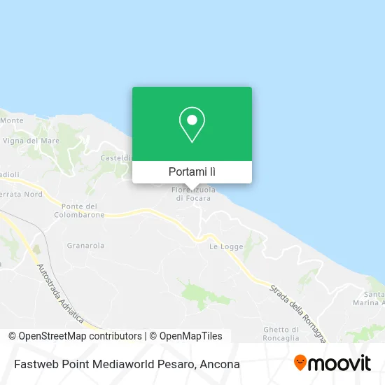 Mappa Fastweb Point Mediaworld Pesaro