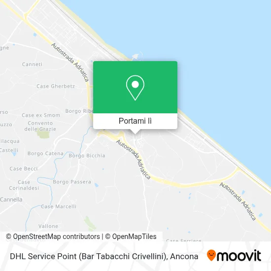 Mappa DHL Service Point (Bar Tabacchi Crivellini)