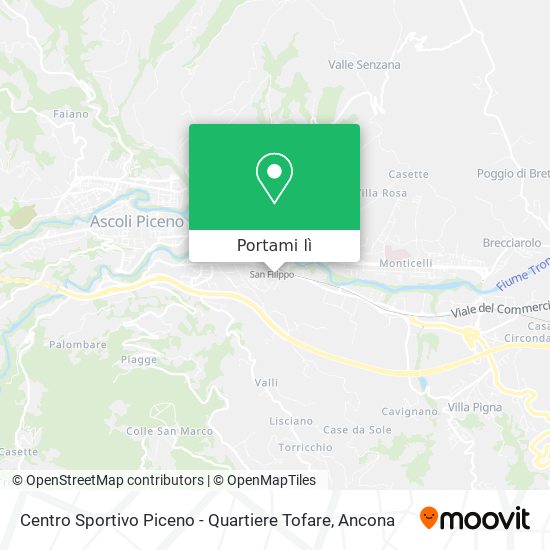 Mappa Centro Sportivo Piceno - Quartiere Tofare