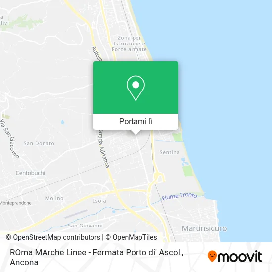 Mappa ROma MArche Linee - Fermata Porto di' Ascoli