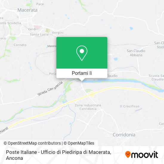 Mappa Poste Italiane - Ufficio di Piediripa di Macerata