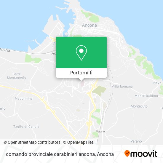 Mappa comando provinciale carabinieri ancona