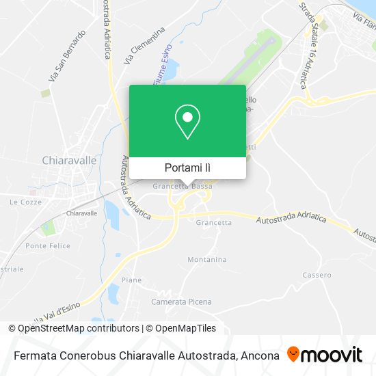 Mappa Fermata Conerobus Chiaravalle Autostrada