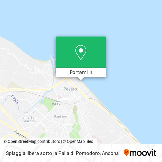 Mappa Spiaggia libera sotto la Palla di Pomodoro