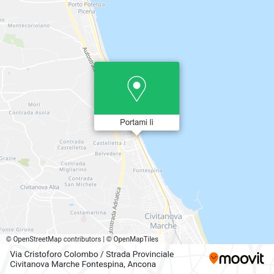 Mappa Via Cristoforo Colombo / Strada Provinciale Civitanova Marche Fontespina
