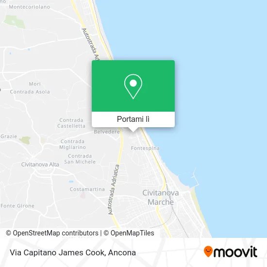 Mappa Via Capitano James Cook