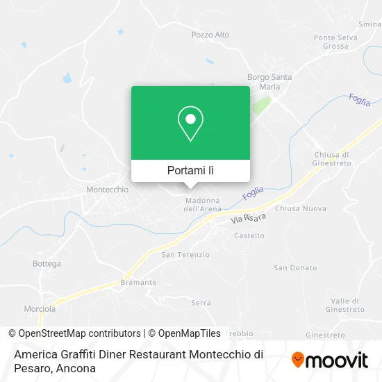 Mappa America Graffiti Diner Restaurant Montecchio di Pesaro