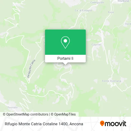 Mappa Rifugio Monte Catria Cotaline 1400