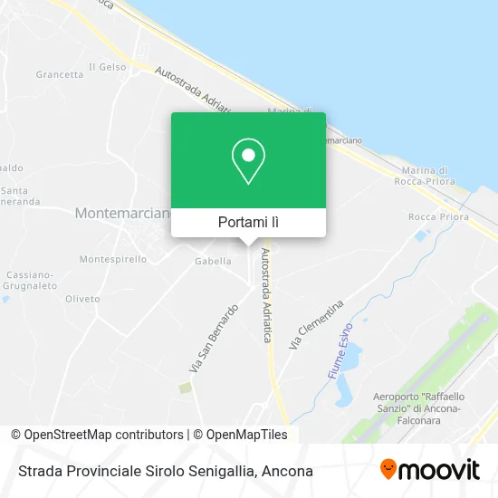 Mappa Strada Provinciale Sirolo Senigallia