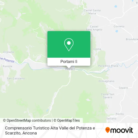 Mappa Comprensorio Turistico Alta Valle del Potenza e Scarzito
