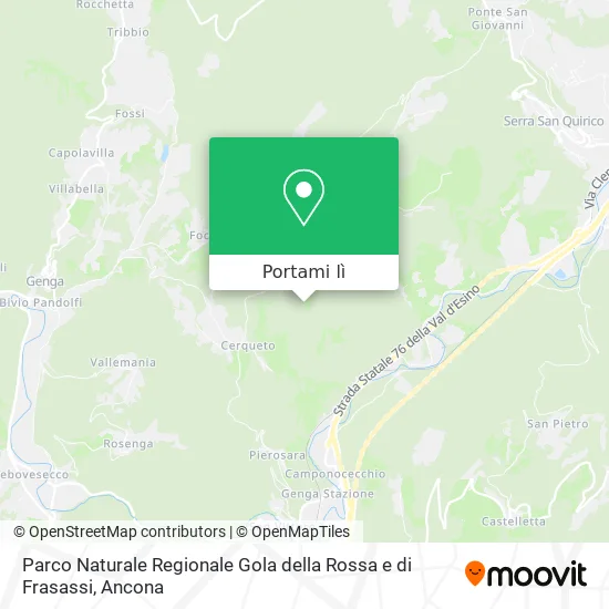 Mappa Parco Naturale Regionale Gola della Rossa e di Frasassi