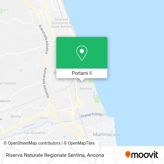 Mappa Riserva Naturale Regionale Sentina